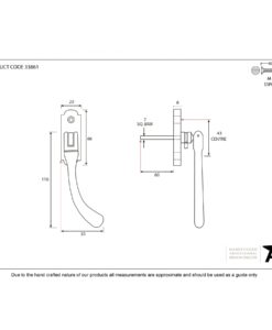 Beeswax Locking Peardrop Espag (RH)