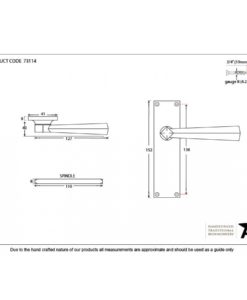 Beeswax Straight Lever Latch Set
