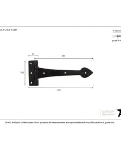 Black Antique T Hinge (10.5
