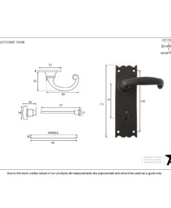 Black Cottage Lever Bathroom Set