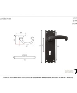Black Cottage Lever Lock Set