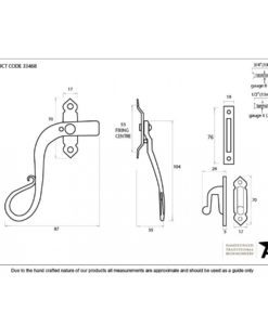 Black Locking Shepherds Crook Fastener (LH)