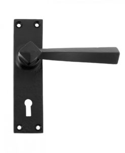 Black Straight Lever Lock Set