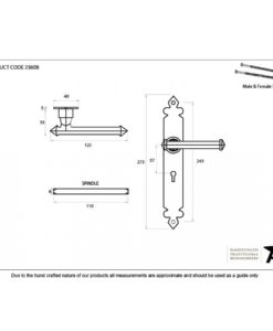 Pewter Tudor Lever Lock Set