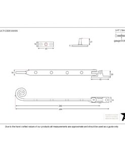Polished Brass Monkeytail Stay (10