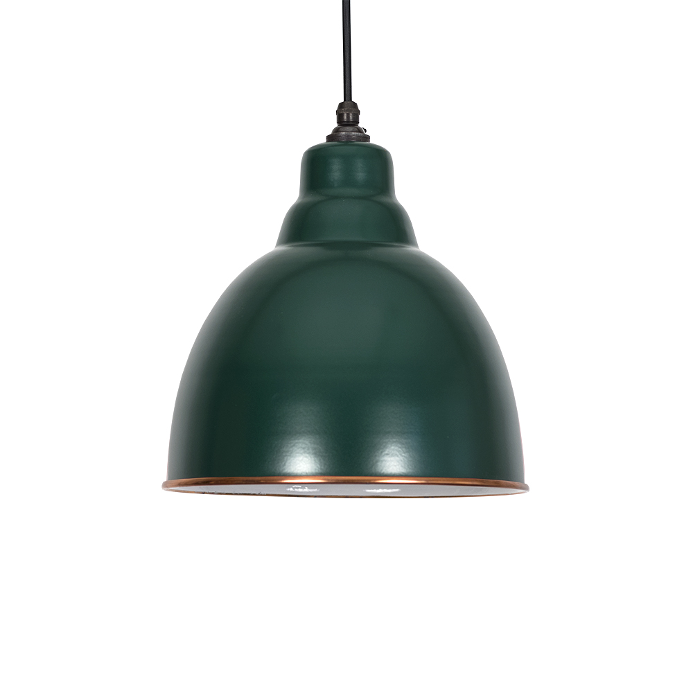 Brindley Pendant Light In Racing Green & White