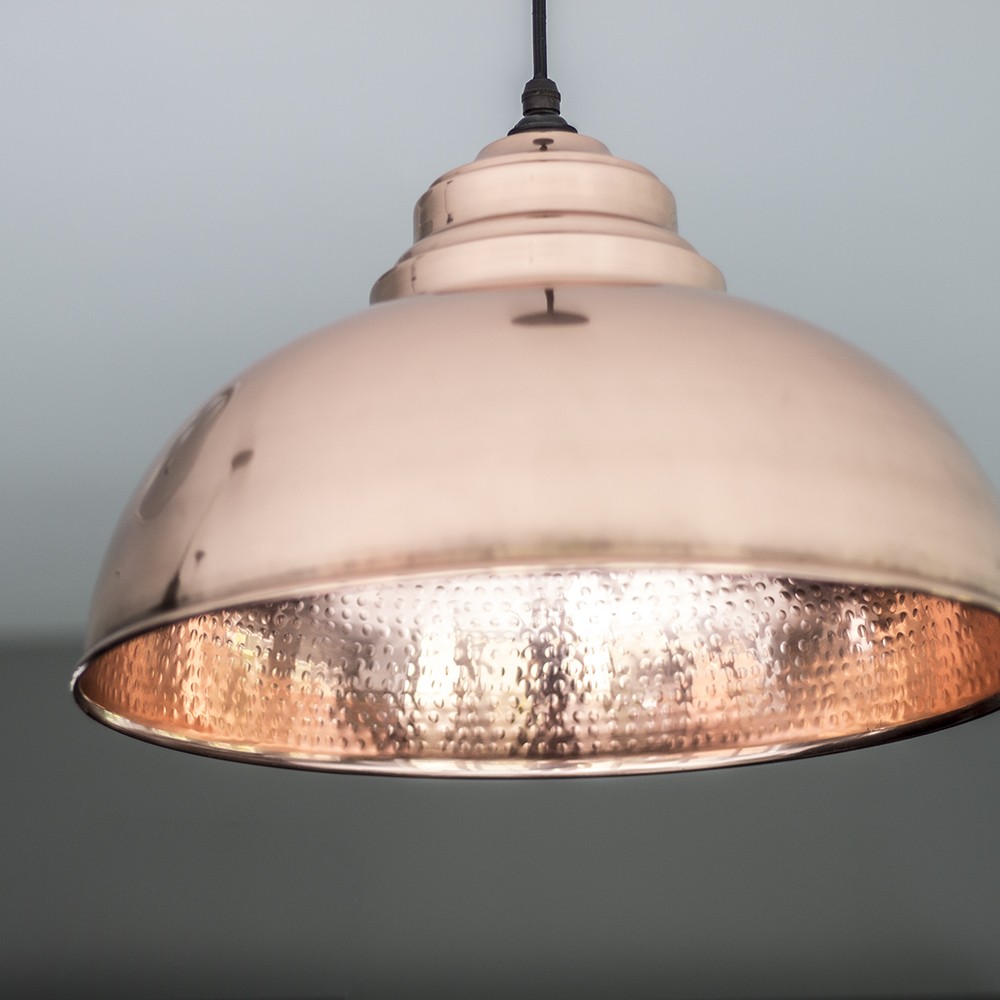 Harborne Pendant Light In Hammered Copper - 49004