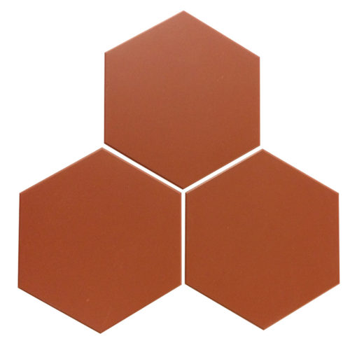 Red Unglazed Hexagonal Ceramic Tiles