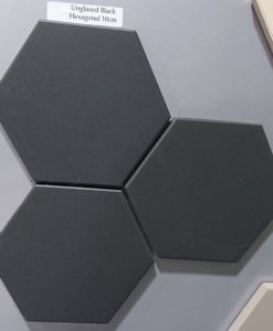 Black Unglazed Hexagonal Ceramic Tiles