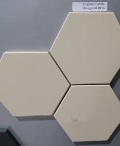 White Unglazed Hexagonal Ceramic Tiles