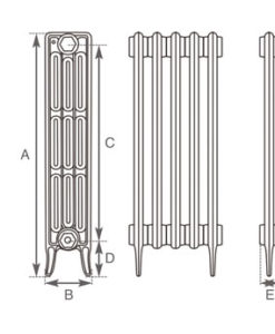 Victorian 4 Column Cast Iron Radiator