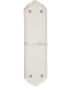 Shaped White Crackle Finger Plate (280mm)