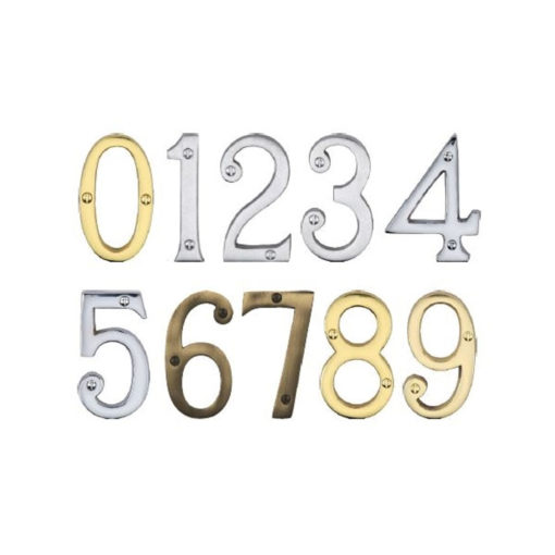 0-9 Face Fixed Shiny Door Numerals