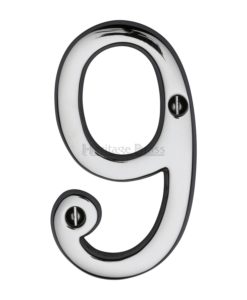 0-9 Face Fixed Shiny Door Numerals