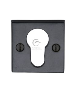 Square Euro Profile Black Iron Escutcheon