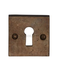 Solid Bronze Rustic Square Escutcheon