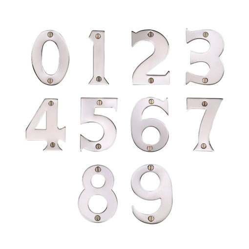 0-9 Stainless Steel Door Numerals (76mm) - Period Home Style