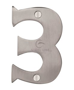 0-9 Stainless Steel Door Numerals (76mm) - Period Home Style