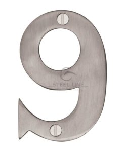 0-9 Stainless Steel Door Numerals (76mm) - Period Home Style