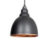 Brindley Pendant Light In Black & Hammered Copper