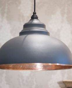Dark Grey Hammered Copper Harborne Pendant