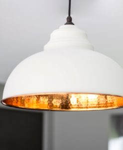 Light Grey Hammered Copper Harborne Pendant Light