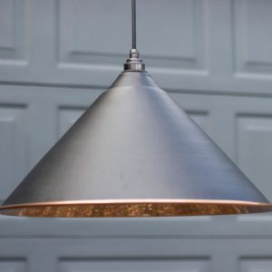 Black Hockley Pendant Light With Hammered Copper Black Hockley Pendant Light With Hammered Copper