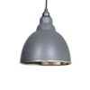 Brindley Pendant Light In Dark Grey & Smooth Nickel