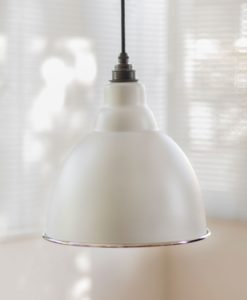 Brindley Pendant Light In Light Grey & Smooth Nickel