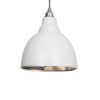 Brindley Pendant Light In Light Grey & Hammered Nickel