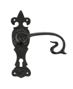 Black Curly Lever Lock Set Door Handle
