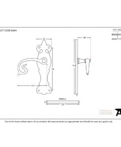 Black Curly Lever Latch Set Door Handle