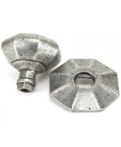 Octagonal Centre Door Knob In Pewter