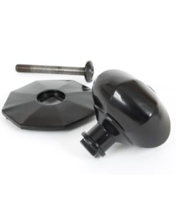 Octagonal Centre Door Knob In Black