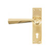 Straight Lever Lock Set (Polished Brass)