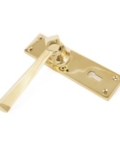 Straight Lever Lock Set (Polished Brass)