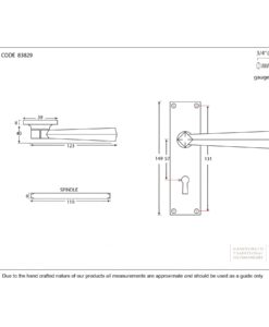 Straight Lever Lock Set (Polished Brass)