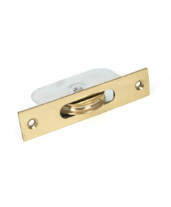 Square Ended Sash Pulley In Polished Brass