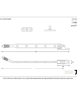 Reeded Window Stay In Aged Brass (12