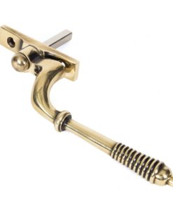 Reeded Window Espag Handle In Aged Brass (LH)