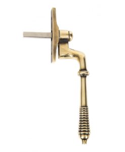 Reeded Window Espag Handle In Aged Brass (LH)