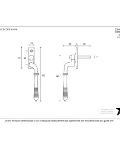Reeded Window Espag Handle In Polished Nickel (RH)