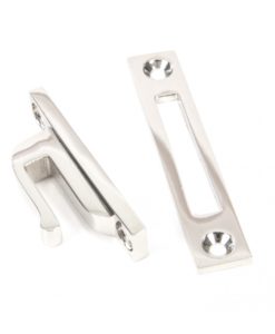 Reeded Window Fastener In Polished Nickel
