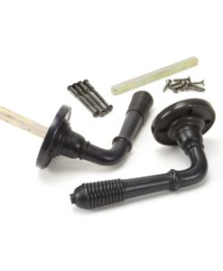 Reeded Lever Handle On Rose Set (Aged Bronze)