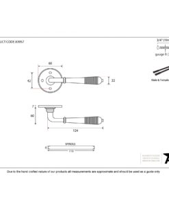 Reeded Lever Handle On Rose Set (Aged Bronze)