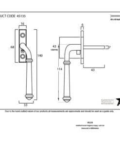 Pewter Regency Espag. Handle (RH)