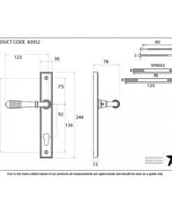 Aged Bronze Reeded Slimline Lever Espag. Lock Set