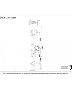 SS 35mm Backset Hook 3 Point Door Lock