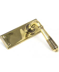 Aged Brass Reeded Lever Latch Set