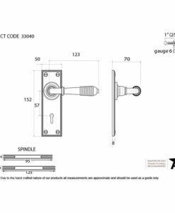 Aged Brass Reeded Lever Lock Set